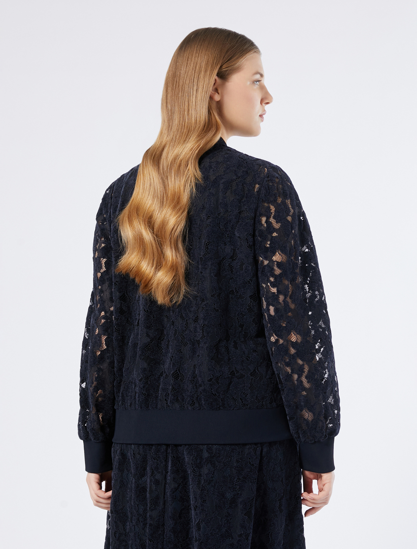 Velvet lace bomber jacket - MIDNIGHTBLUE - Marina Rinaldi - 4 Velvet lace bomber jacket - MIDNIGHTBLUE - Marina Rinaldi - 4