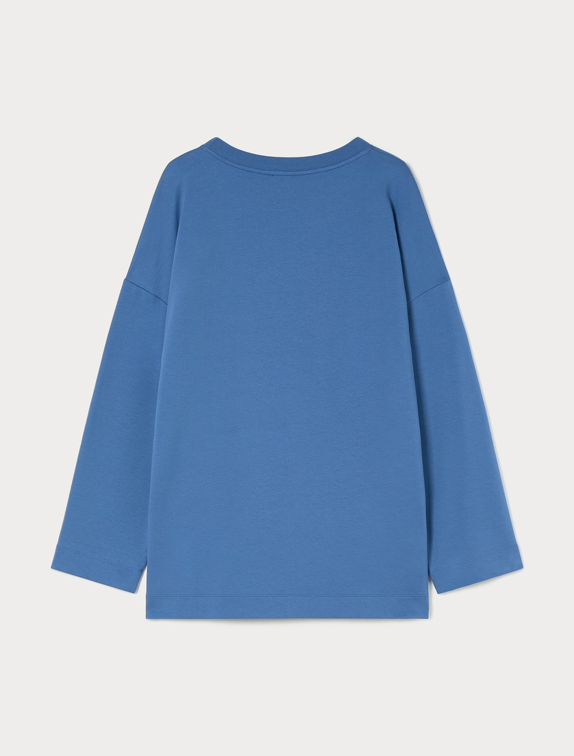 Cotton sweatshirt with rhinestones - ULTRAMARINE - Marina Rinaldi - 4