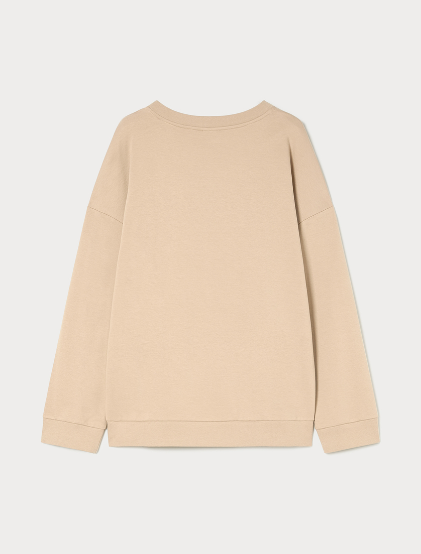 Cotton print sweatshirt - BEIGE - Marina Rinaldi - 4 Cotton print sweatshirt - BEIGE - Marina Rinaldi - 4