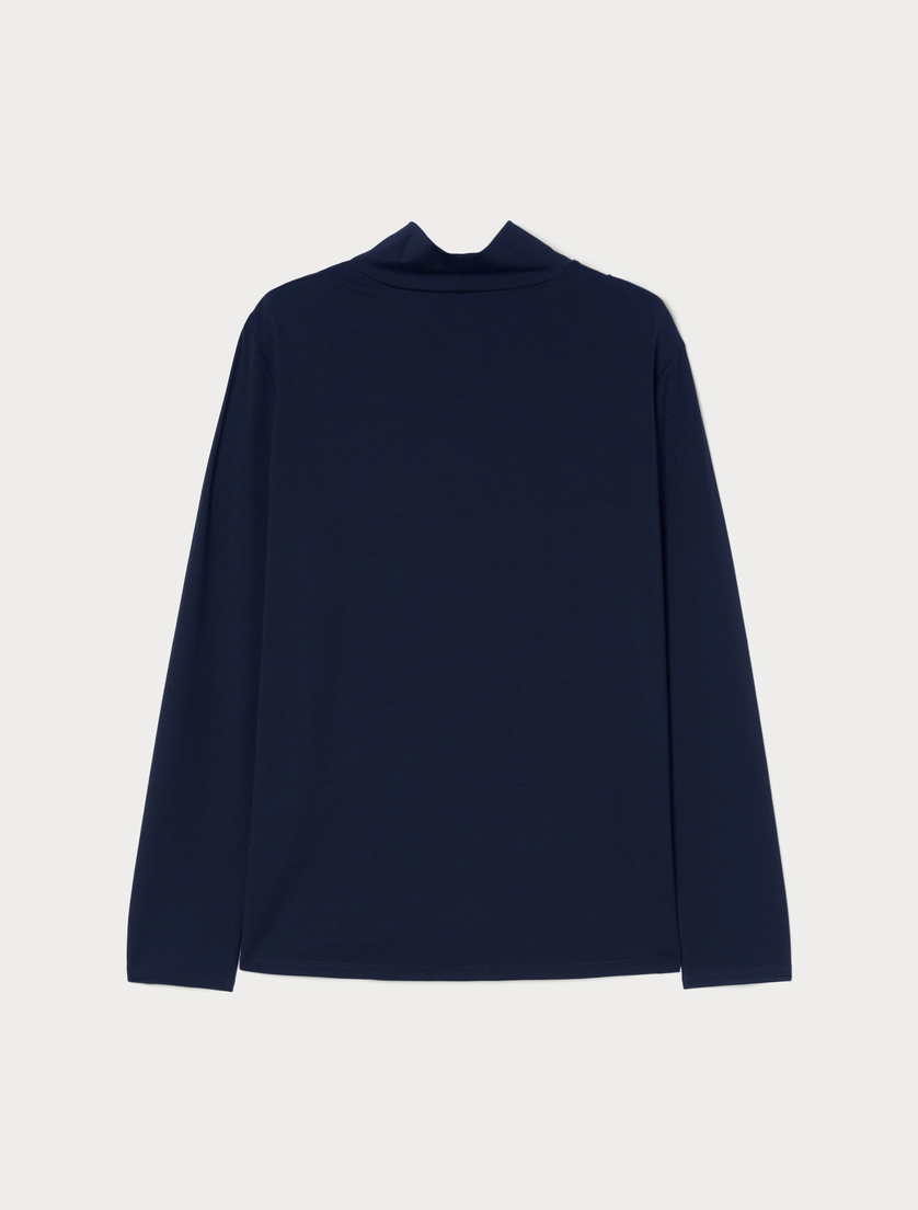 Jersey polo-neck sweater - ULTRAMARINE - Marina Rinaldi - 4