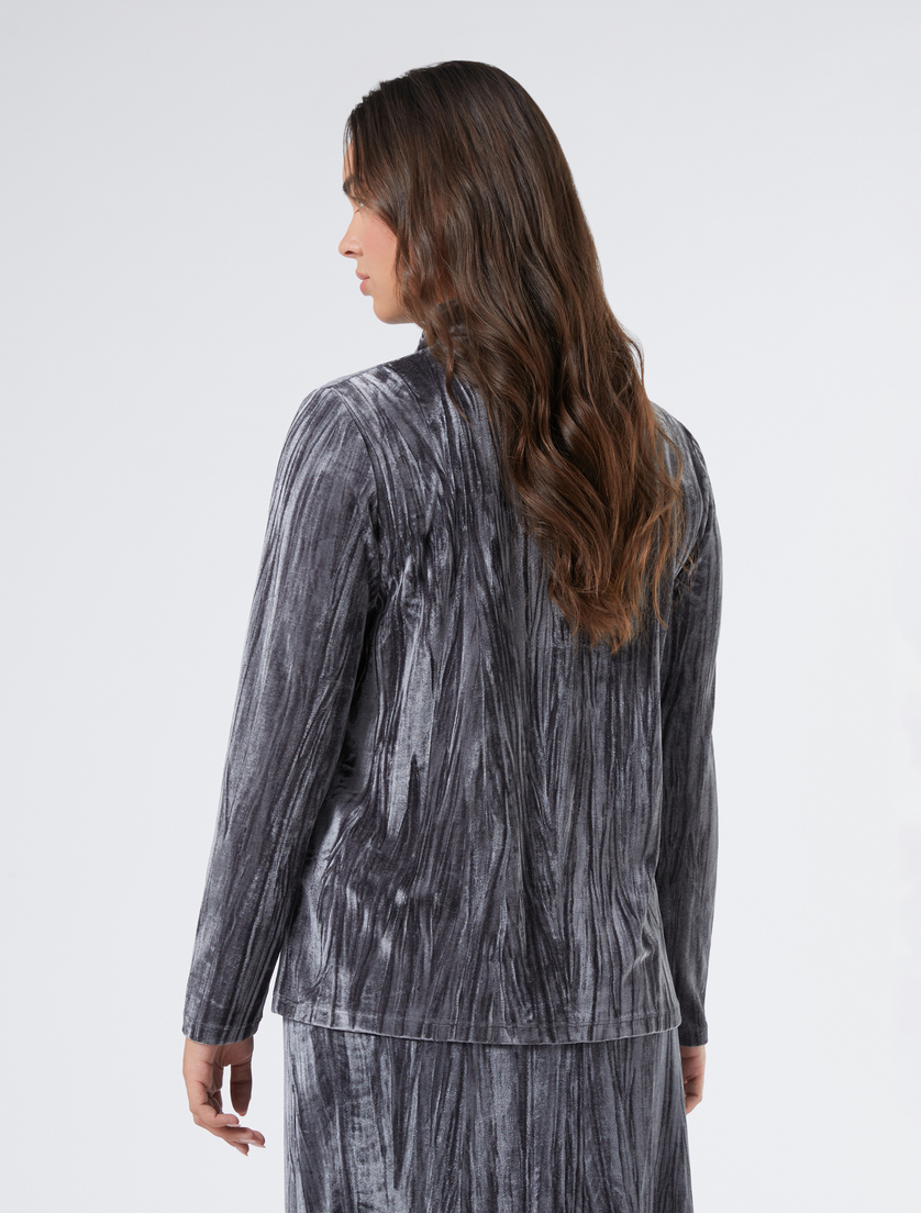 Velvet jersey polo-neck jumper - DARK GREY - Marina Rinaldi - 4 Velvet jersey polo-neck jumper - DARK GREY - Marina Rinaldi - 4