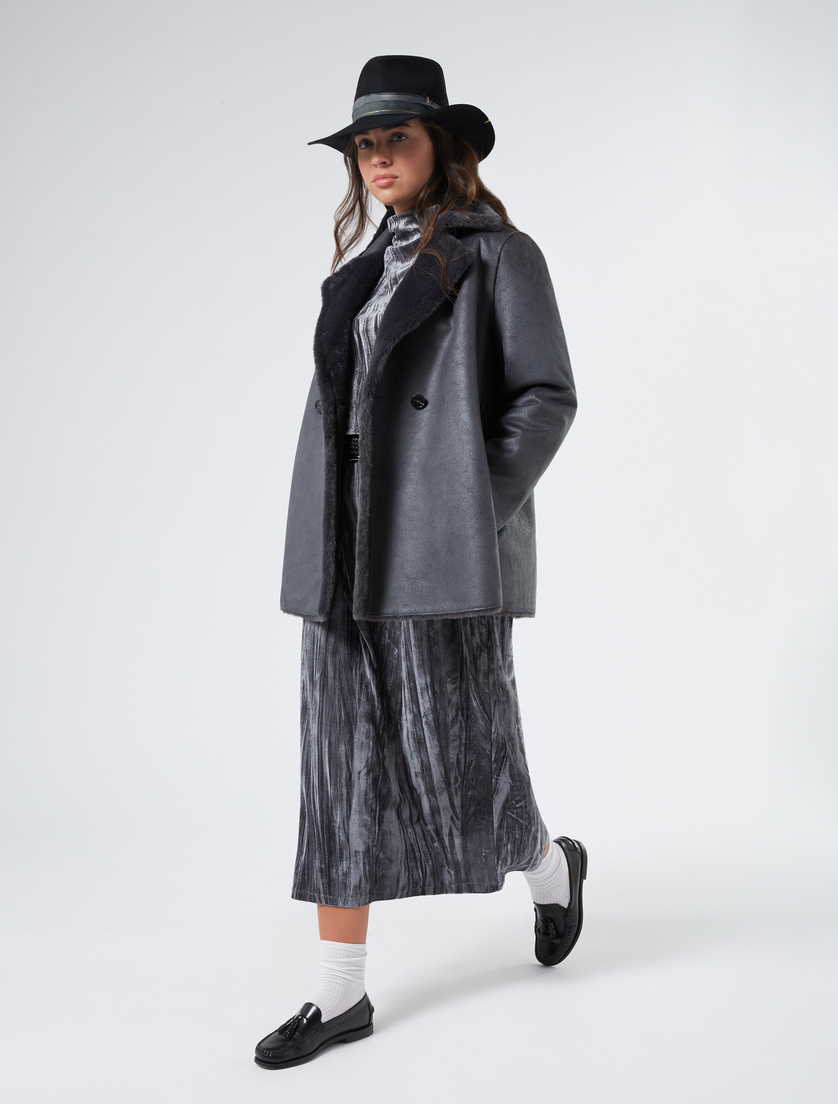 Velvet jersey polo-neck jumper - DARK GREY - Marina Rinaldi - 2 Velvet jersey polo-neck jumper - DARK GREY - Marina Rinaldi - 2