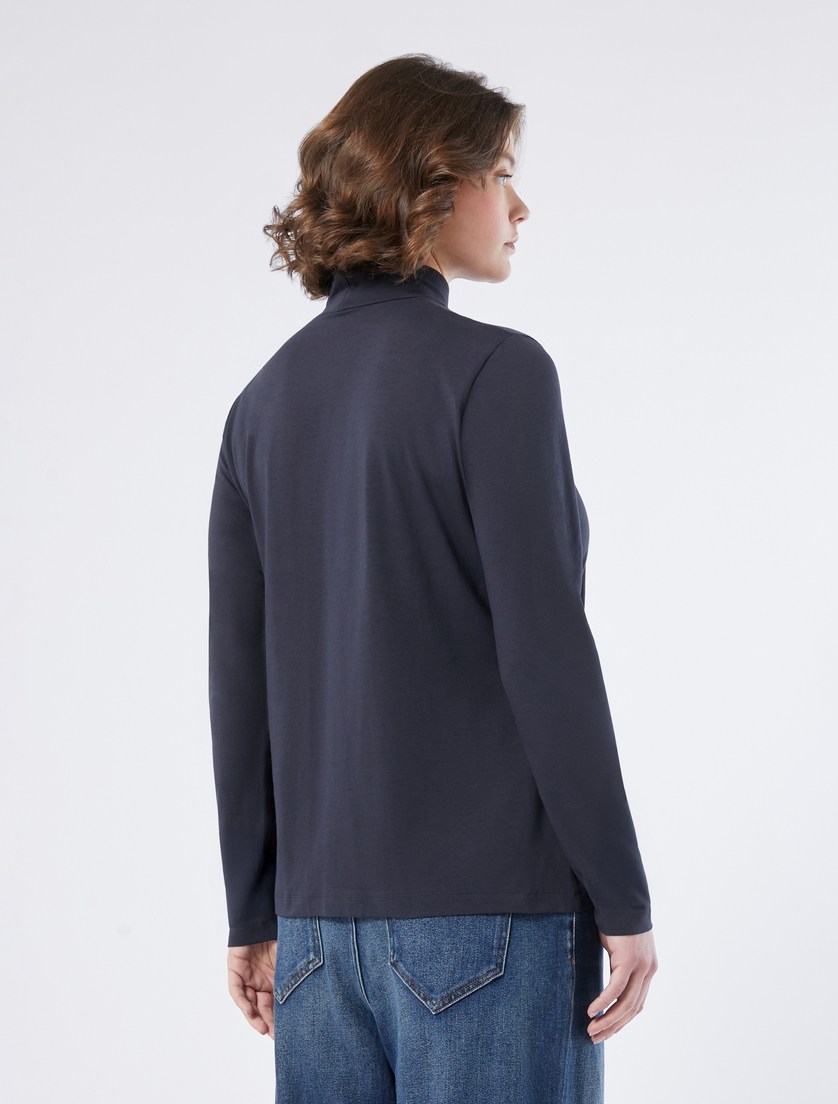 Stretch jersey polo-neck sweater - MIDNIGHTBLUE - Marina Rinaldi - 4 Stretch jersey polo-neck sweater - MIDNIGHTBLUE - Marina Rinaldi - 4