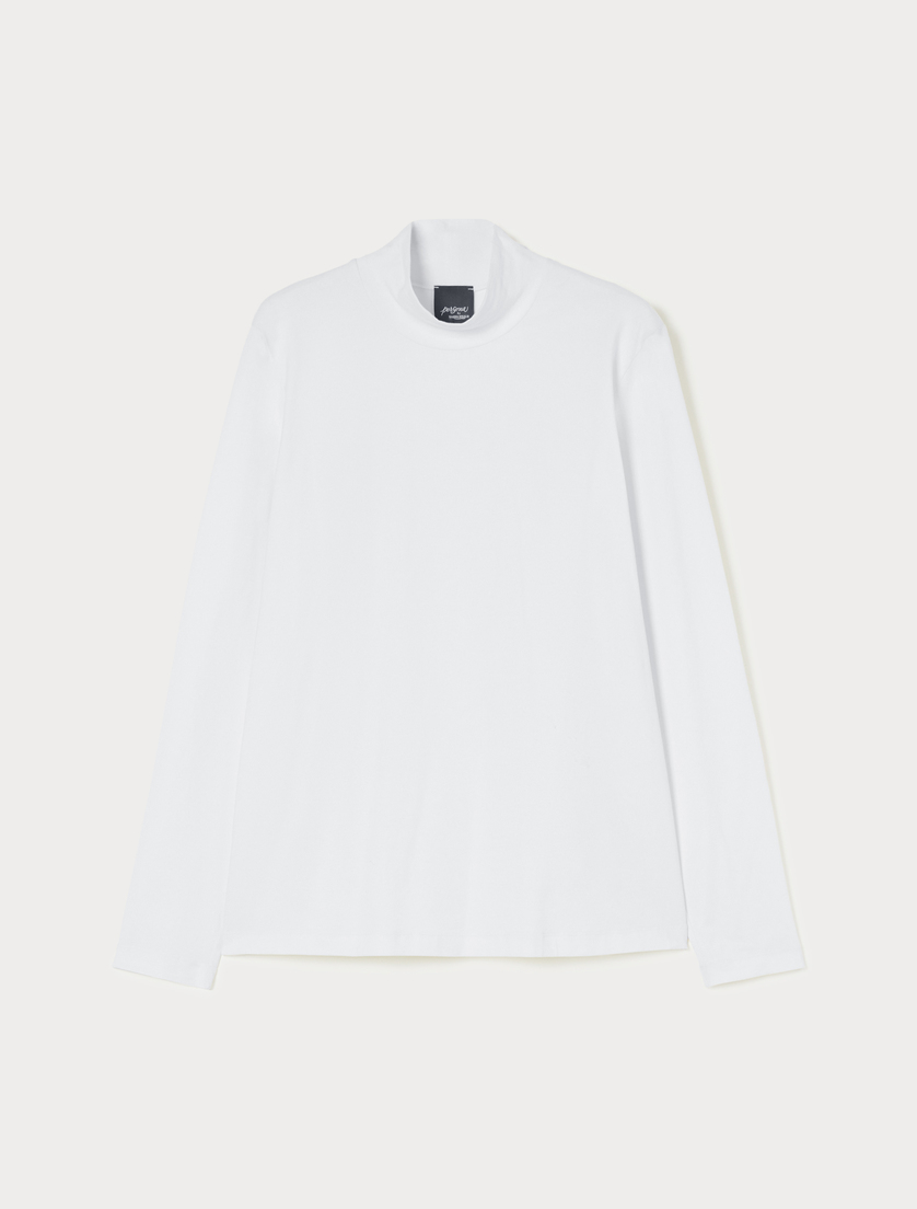 Stretch jersey polo-neck sweater - IVORY - Marina Rinaldi Stretch jersey polo-neck sweater - IVORY - Marina Rinaldi