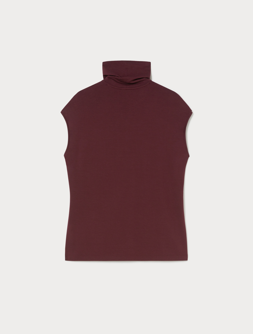 Jersey polo-neck top - RED BROWN - Marina Rinaldi - 4 Jersey polo-neck top - RED BROWN - Marina Rinaldi - 4