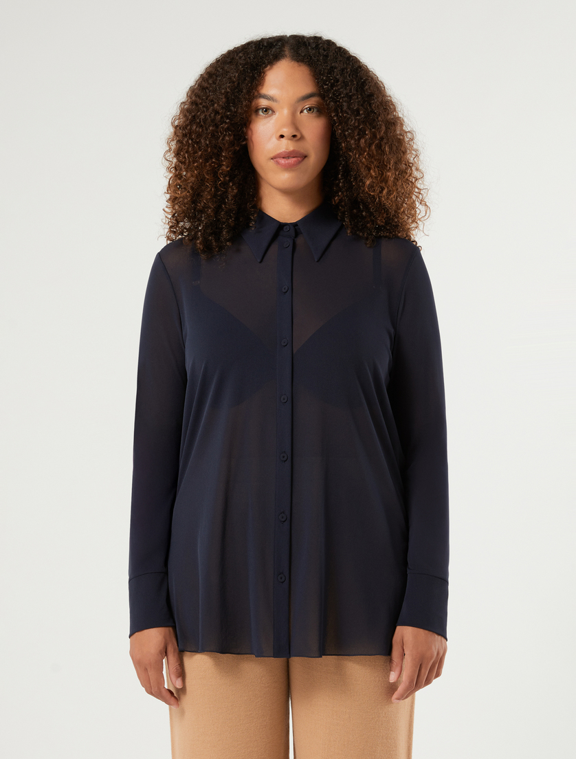 Cotton satin shirt - MIDNIGHTBLUE - Marina Rinaldi - 3