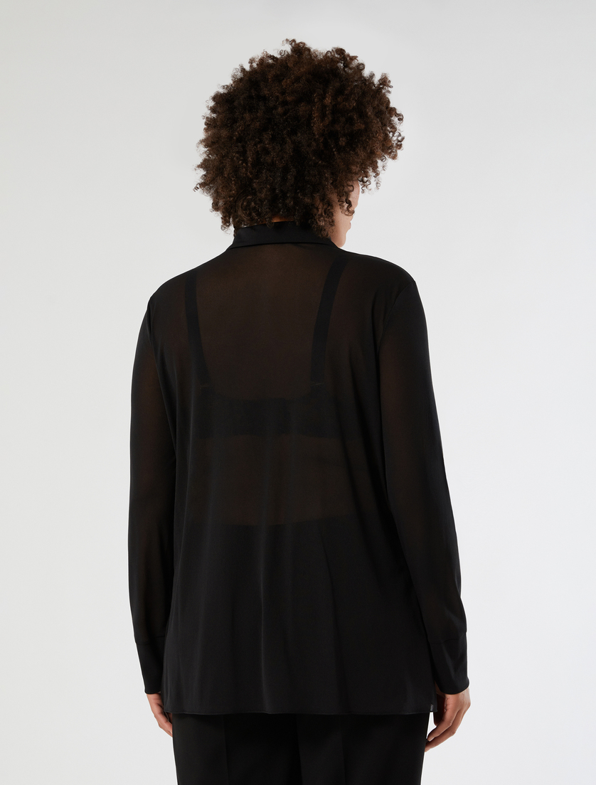 Cotton satin shirt - BLACK - Marina Rinaldi - 4