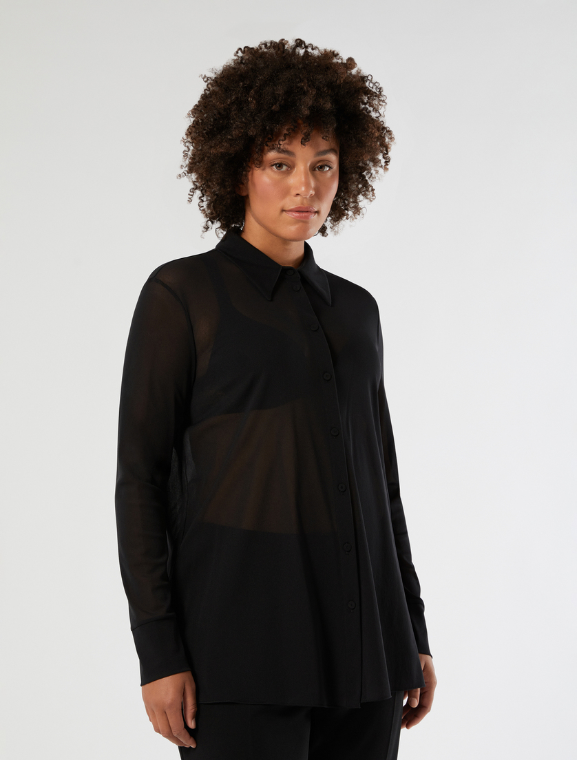 Cotton satin shirt - BLACK - Marina Rinaldi - 3