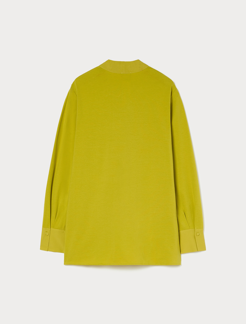 Jersey and silk blend blouse - LIME GREEN - Marina Rinaldi - 4