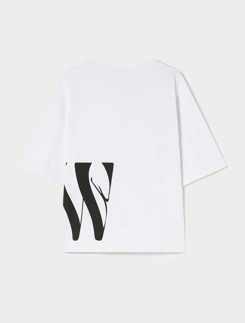 Stretch cotton jersey T-shirt - OPTICAL WHITE - Marina Rinaldi - 4 Stretch cotton jersey T-shirt - OPTICAL WHITE - Marina Rinaldi - 4