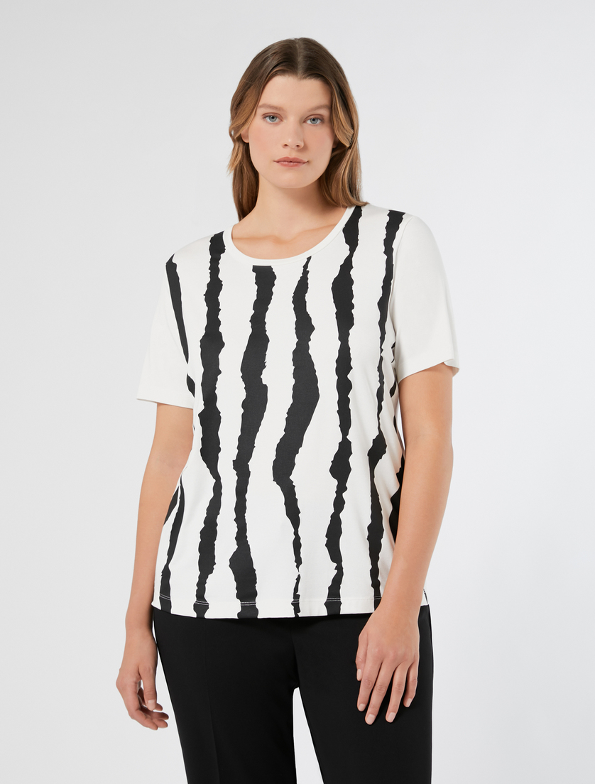 Printed jersey T-shirt - WHITE - Marina Rinaldi - 3 Printed jersey T-shirt - WHITE - Marina Rinaldi - 3