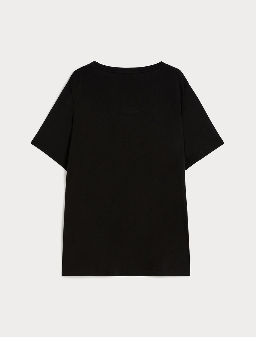 Printed jersey T-shirt - BLACK - Marina Rinaldi - 4