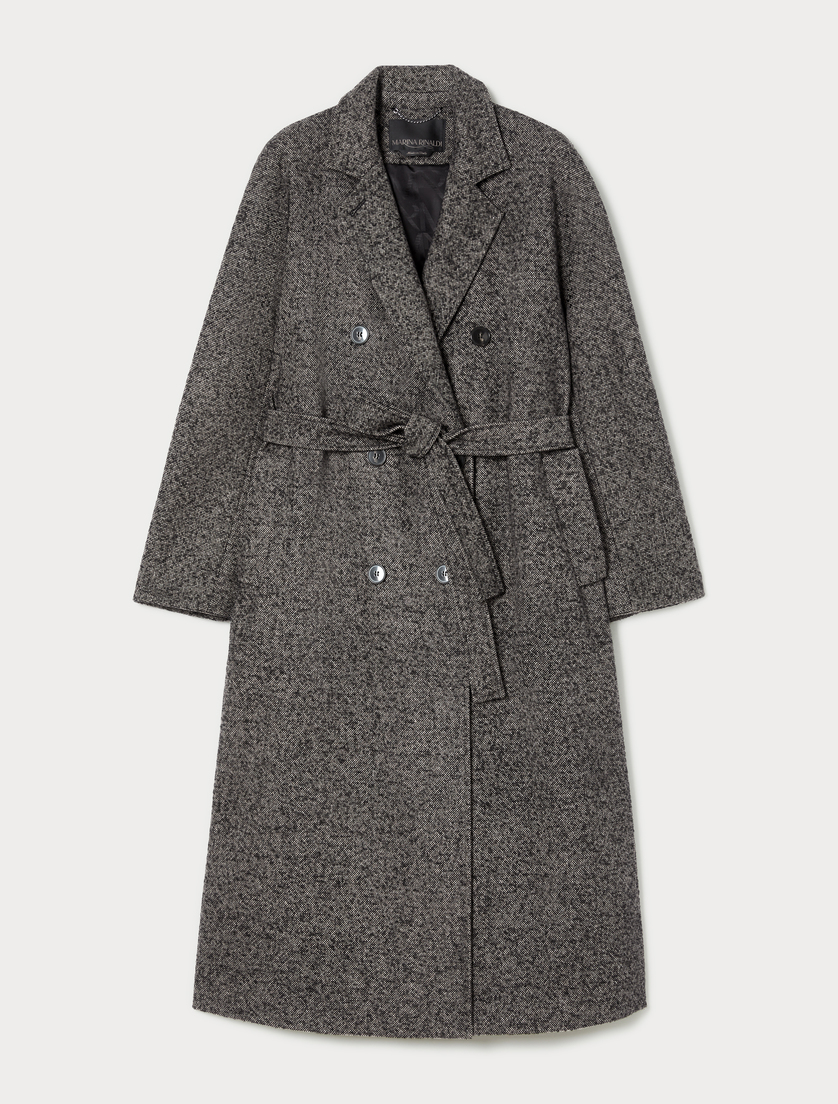 Wool tweed coat - HAVANA BLACK - Marina Rinaldi