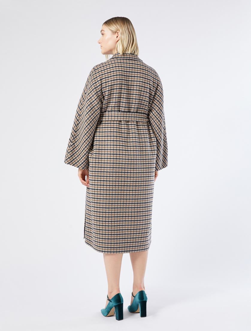 Chequered double-faced wool coat - KAKI - Marina Rinaldi - 4 Chequered double-faced wool coat - KAKI - Marina Rinaldi - 4