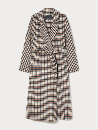 Chequered double-faced wool coat - Marina Rinaldi
