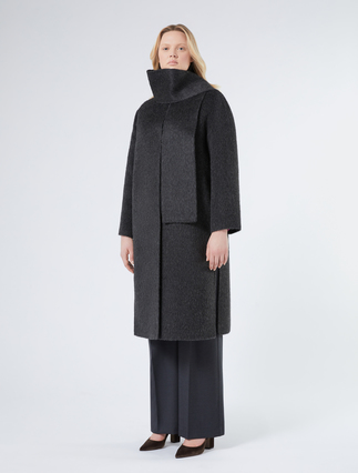 Double-faced wool and alpaca coat - DARK GREY