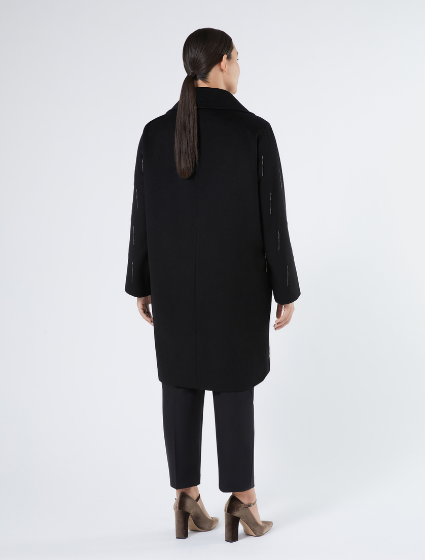 Pure wool broadcloth coat - BLACK - Marina Rinaldi - 4 Pure wool broadcloth coat - BLACK - Marina Rinaldi - 4