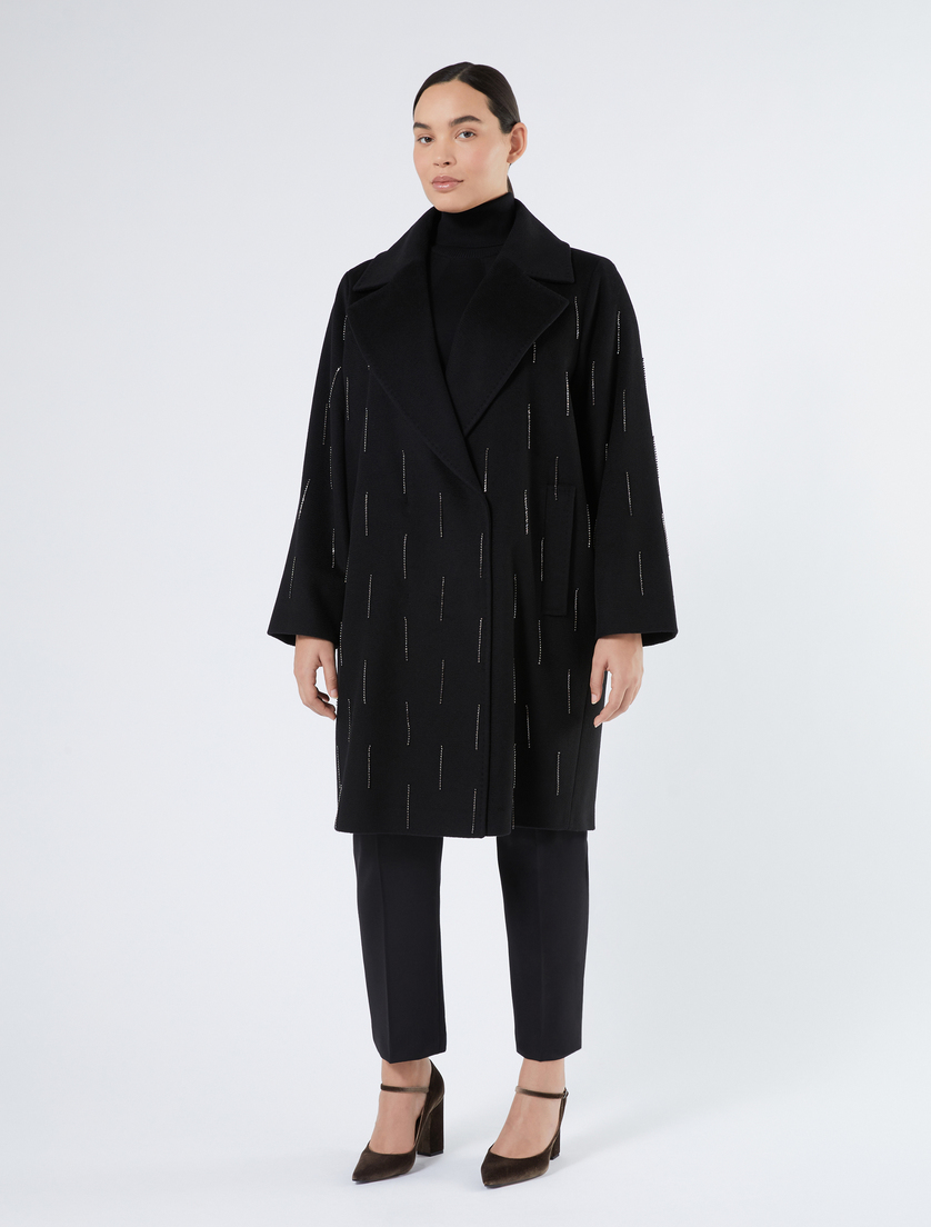 Pure wool broadcloth coat - BLACK - Marina Rinaldi - 3 Pure wool broadcloth coat - BLACK - Marina Rinaldi - 3