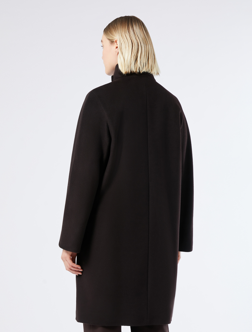 Wool broadcloth coat - CHOCOLATE - Marina Rinaldi - 4 Wool broadcloth coat - CHOCOLATE - Marina Rinaldi - 4