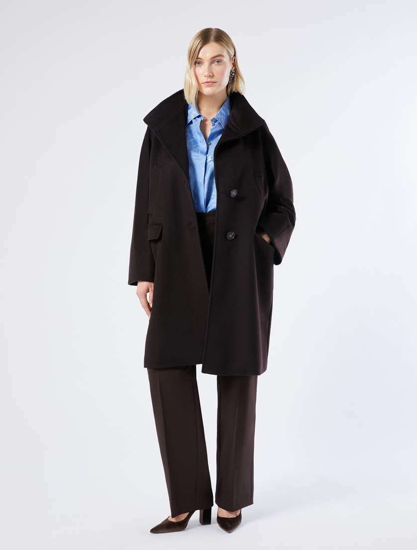 Wool broadcloth coat - CHOCOLATE - Marina Rinaldi - 2 Wool broadcloth coat - CHOCOLATE - Marina Rinaldi - 2