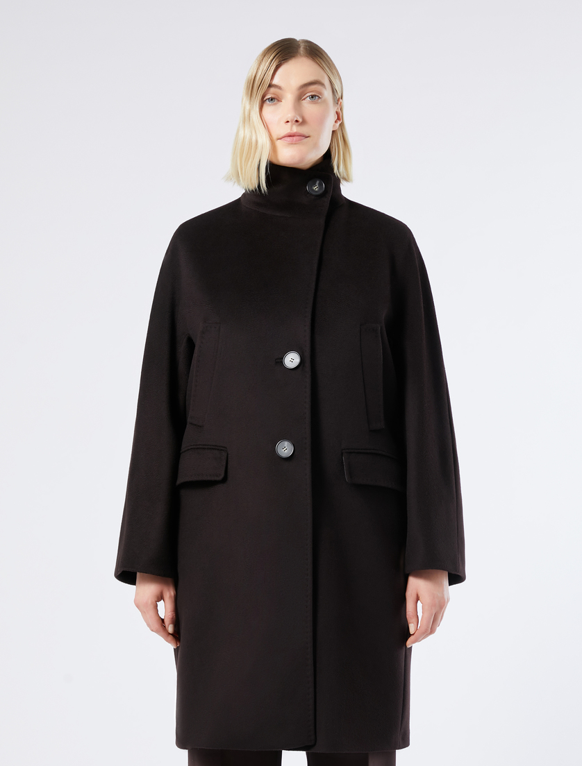 Wool broadcloth coat - CHOCOLATE - Marina Rinaldi - 3 Wool broadcloth coat - CHOCOLATE - Marina Rinaldi - 3