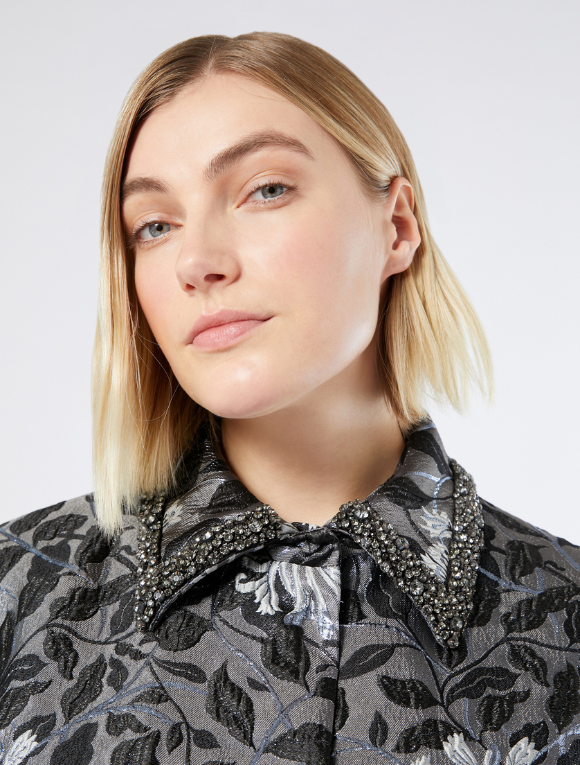 Jacquard lamé coat - DARK GREY - Marina Rinaldi - 5 Jacquard lamé coat - DARK GREY - Marina Rinaldi - 5