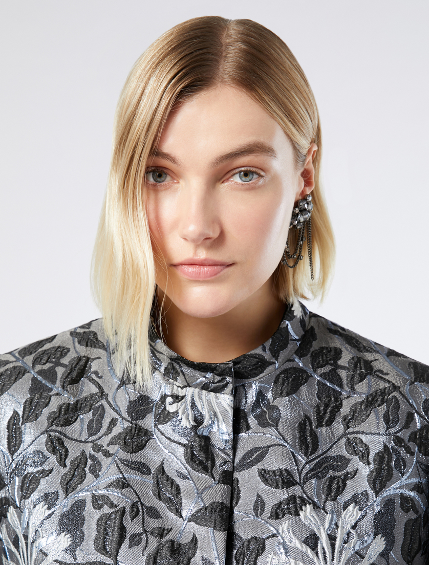Jacquard lamé coat - DARK GREY - Marina Rinaldi - 6 Jacquard lamé coat - DARK GREY - Marina Rinaldi - 6