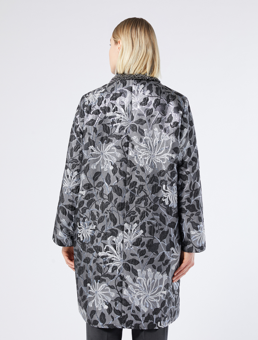 Jacquard lamé coat - DARK GREY - Marina Rinaldi - 4 Jacquard lamé coat - DARK GREY - Marina Rinaldi - 4