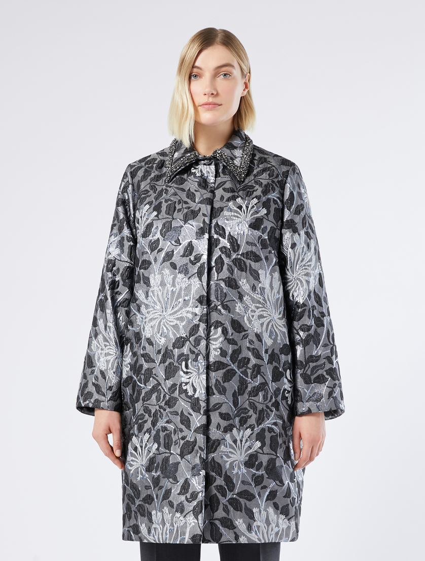 Jacquard lamé coat - DARK GREY - Marina Rinaldi - 3 Jacquard lamé coat - DARK GREY - Marina Rinaldi - 3