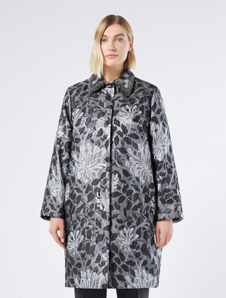 Mantel aus Lamé-Jacquard - ANTHRAZIT