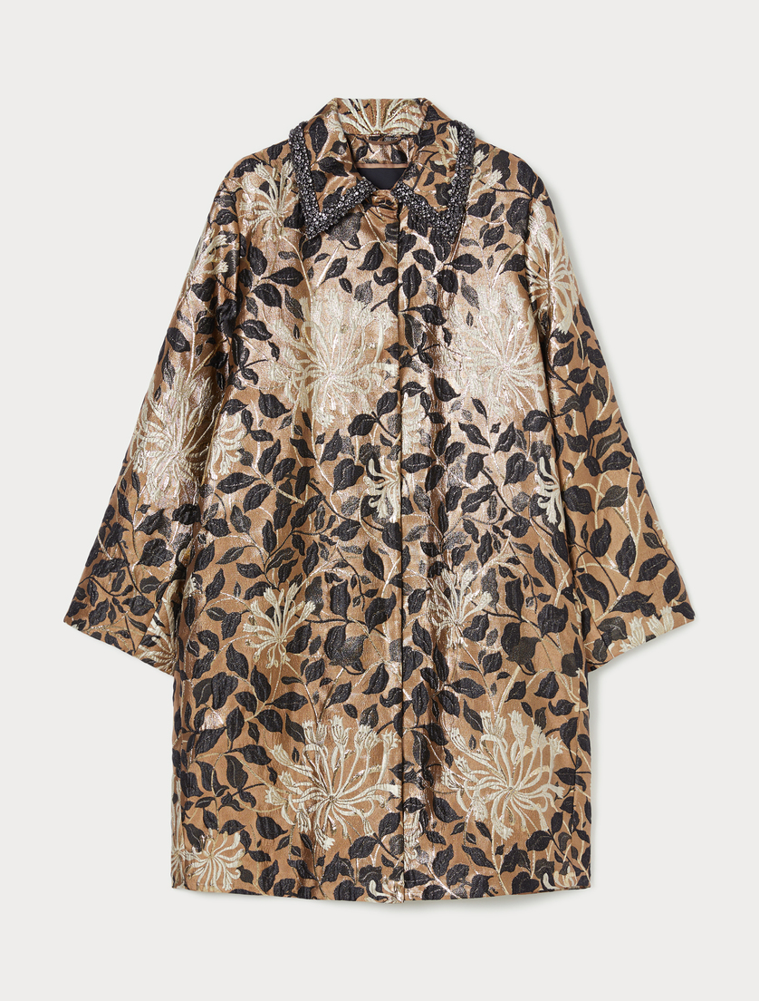 Jacquard lamé coat - GOLD - Marina Rinaldi Jacquard lamé coat - GOLD - Marina Rinaldi