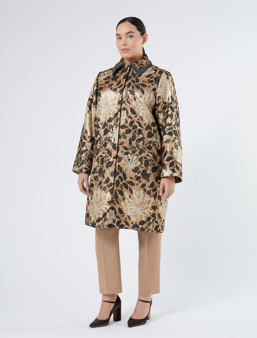 Jacquard lamé coat - GOLD - Marina Rinaldi - 3 Jacquard lamé coat - GOLD - Marina Rinaldi - 3