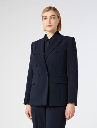 Double-breasted cady blazer jacket - MIDNIGHTBLUE