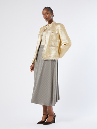 Knit fabric jacket with laminated detail - Marina Rinaldi