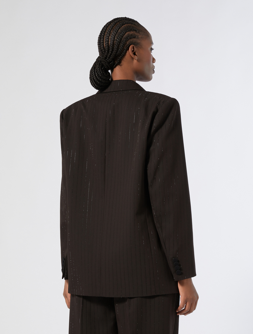 Twill blazer with rhinestones - BLACK - Marina Rinaldi - 5 - Marina Rinaldi