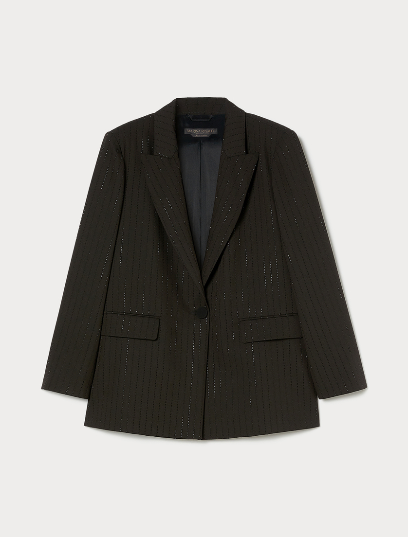 Twill blazer with rhinestones - BLACK - Marina Rinaldi - Marina Rinaldi