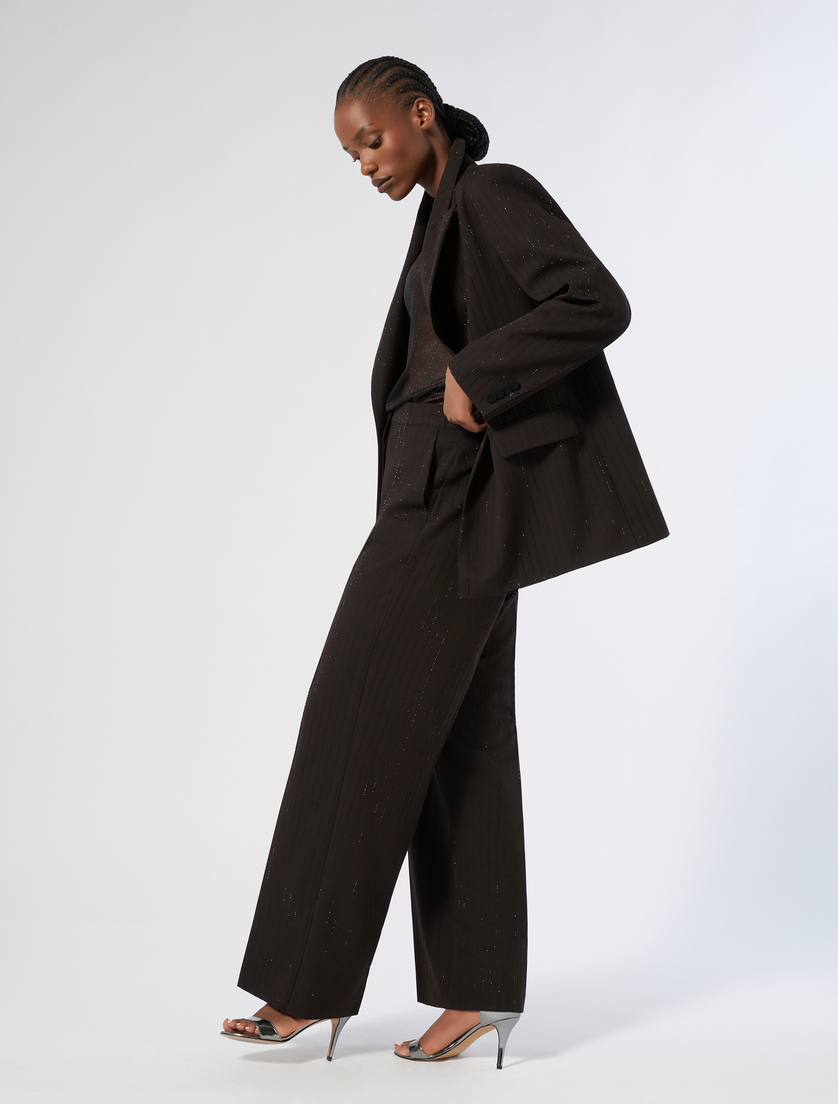 Twill blazer with rhinestones - BLACK - Marina Rinaldi - 2 - Marina Rinaldi