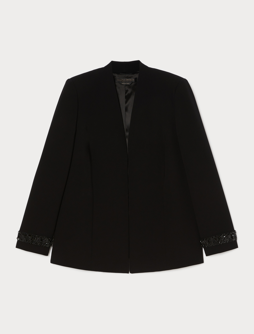Cady jacket with embroidery - BLACK - Marina Rinaldi