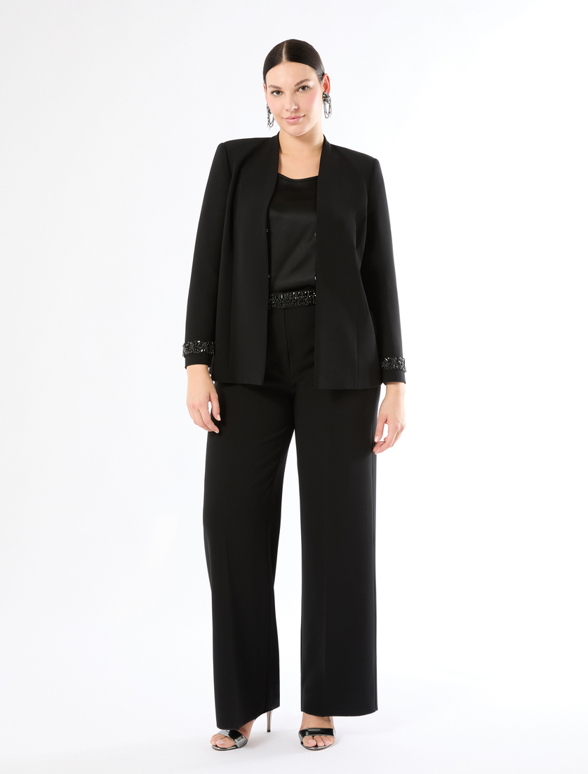 Cady jacket with embroidery - BLACK - Marina Rinaldi - 2