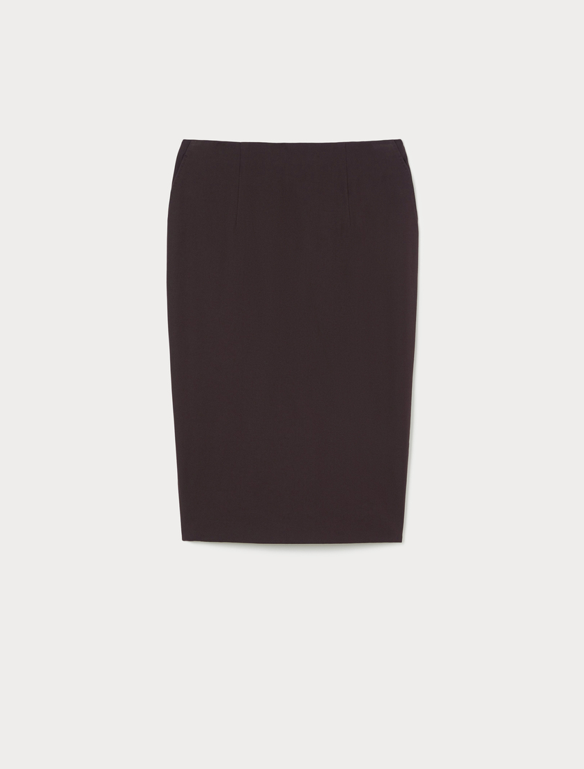Stretch cotton twill skirt - CHOCOLATE - Marina Rinaldi Stretch cotton twill skirt - CHOCOLATE - Marina Rinaldi