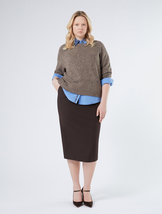 Stretch cotton twill skirt - Marina Rinaldi