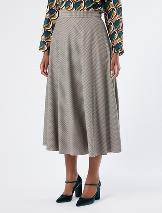 Wool twill skirt - CAMEL