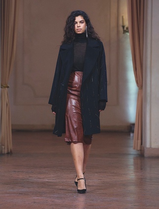 Skirt in coated fabric - Marina Rinaldi