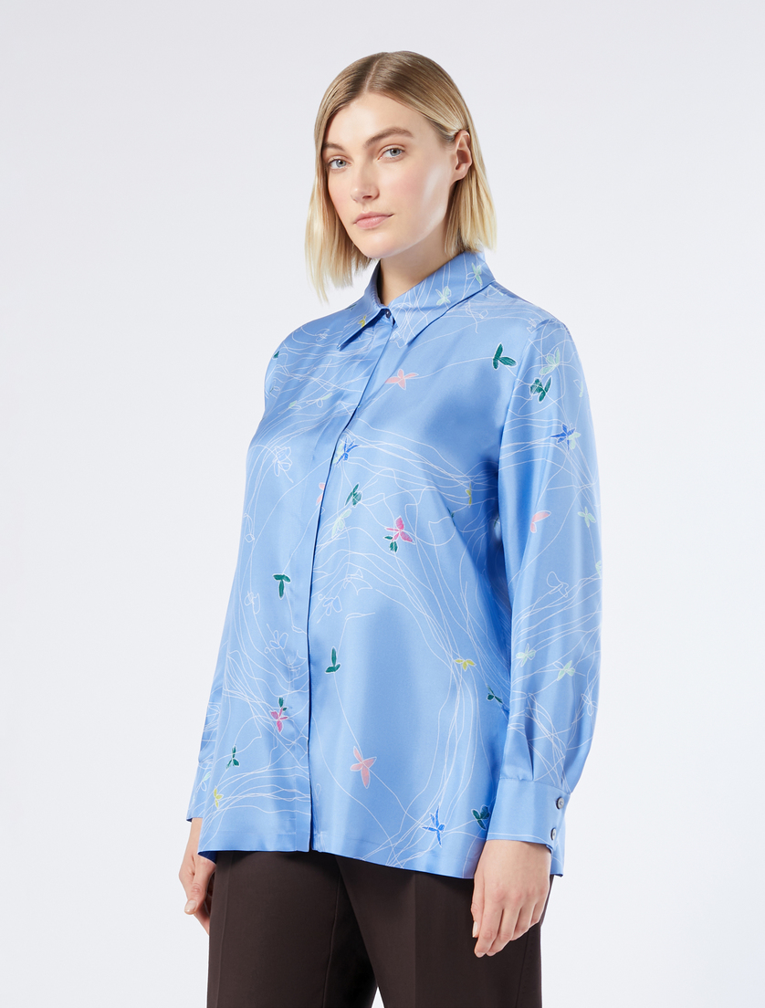Silk twill shirt - LIGHT BLUE - Marina Rinaldi - 3