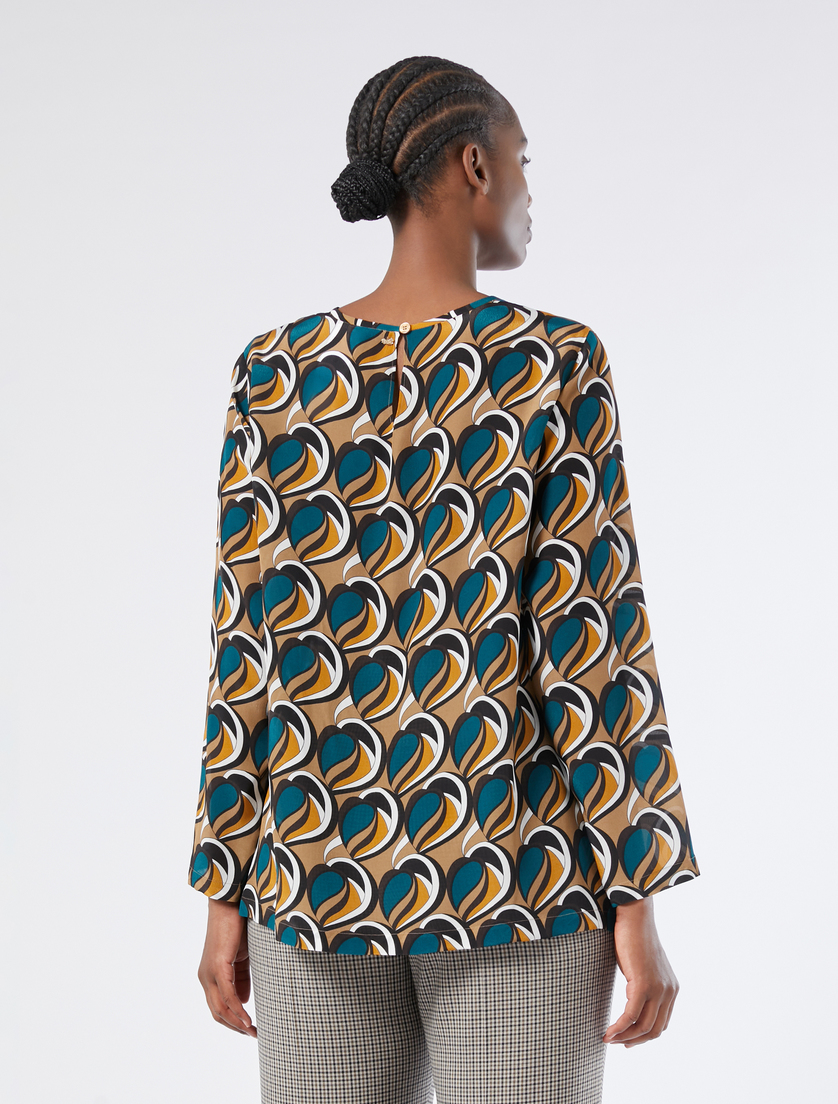Crepe de chine blouse - GOLDEN GREEN - Marina Rinaldi - 4 Crepe de chine blouse - GOLDEN GREEN - Marina Rinaldi - 4
