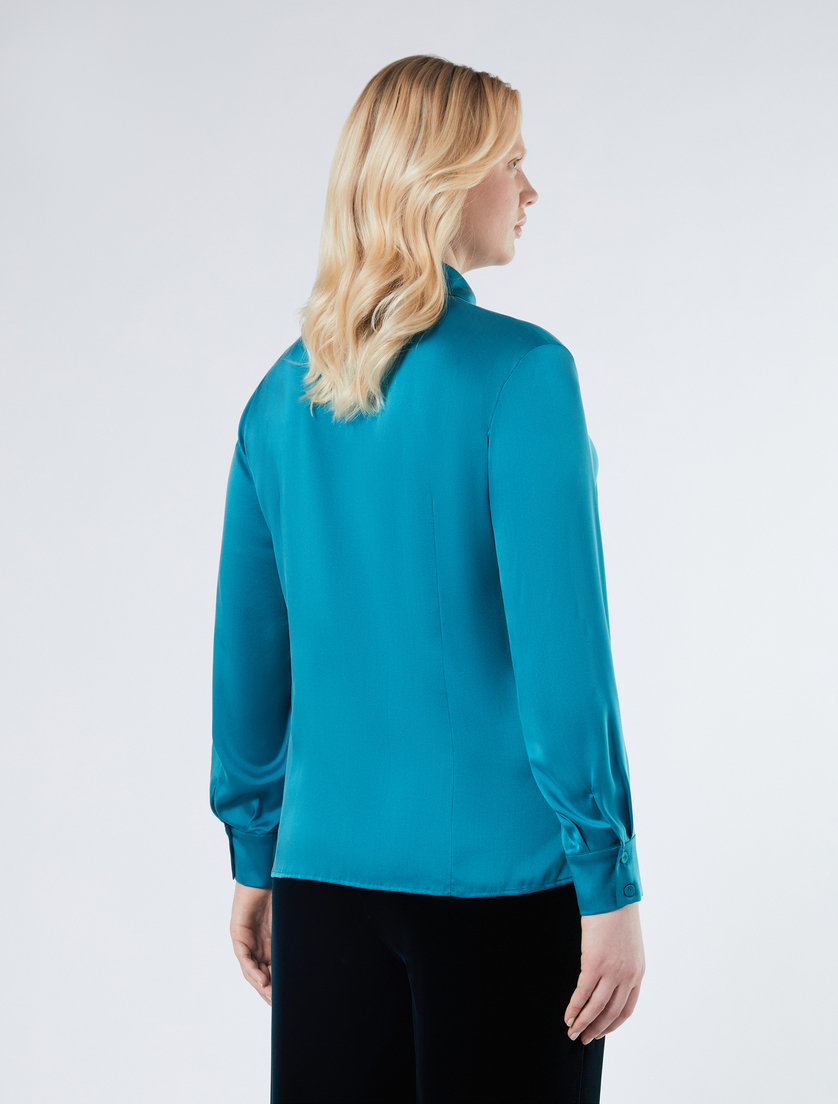 Silk satin shirt - EMERALD - Marina Rinaldi - 4 Silk satin shirt - EMERALD - Marina Rinaldi - 4