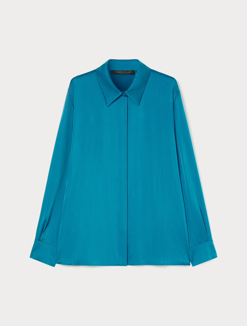 Silk satin shirt - EMERALD - Marina Rinaldi Silk satin shirt - EMERALD - Marina Rinaldi