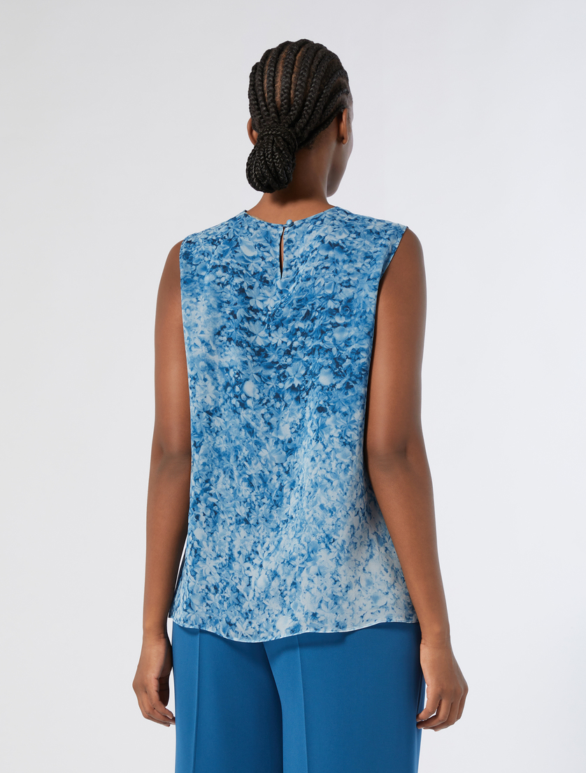 Silk georgette shirt - METALLIC BLUE - Marina Rinaldi - 5