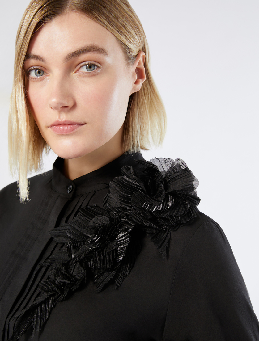 Embroidered voile shirt - BLACK - Marina Rinaldi - 5