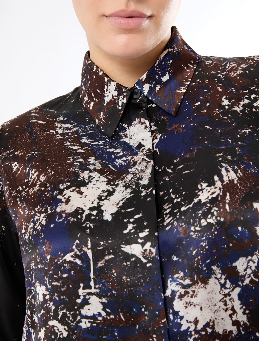 Silk satin shirt - BLACK - Marina Rinaldi - 5